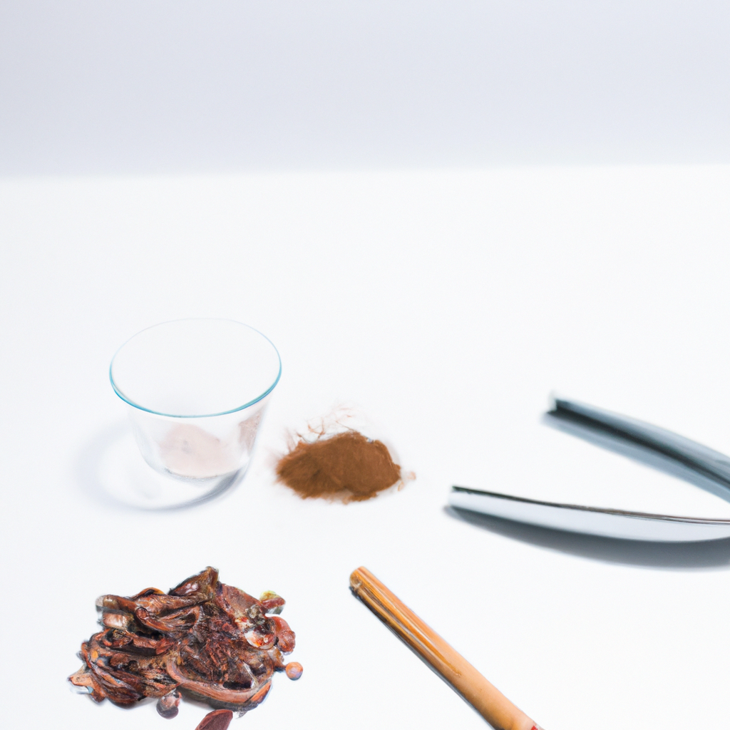 Ingredientes y herramientas de cacao sobre una mesa clara con estética limpia y minimalista